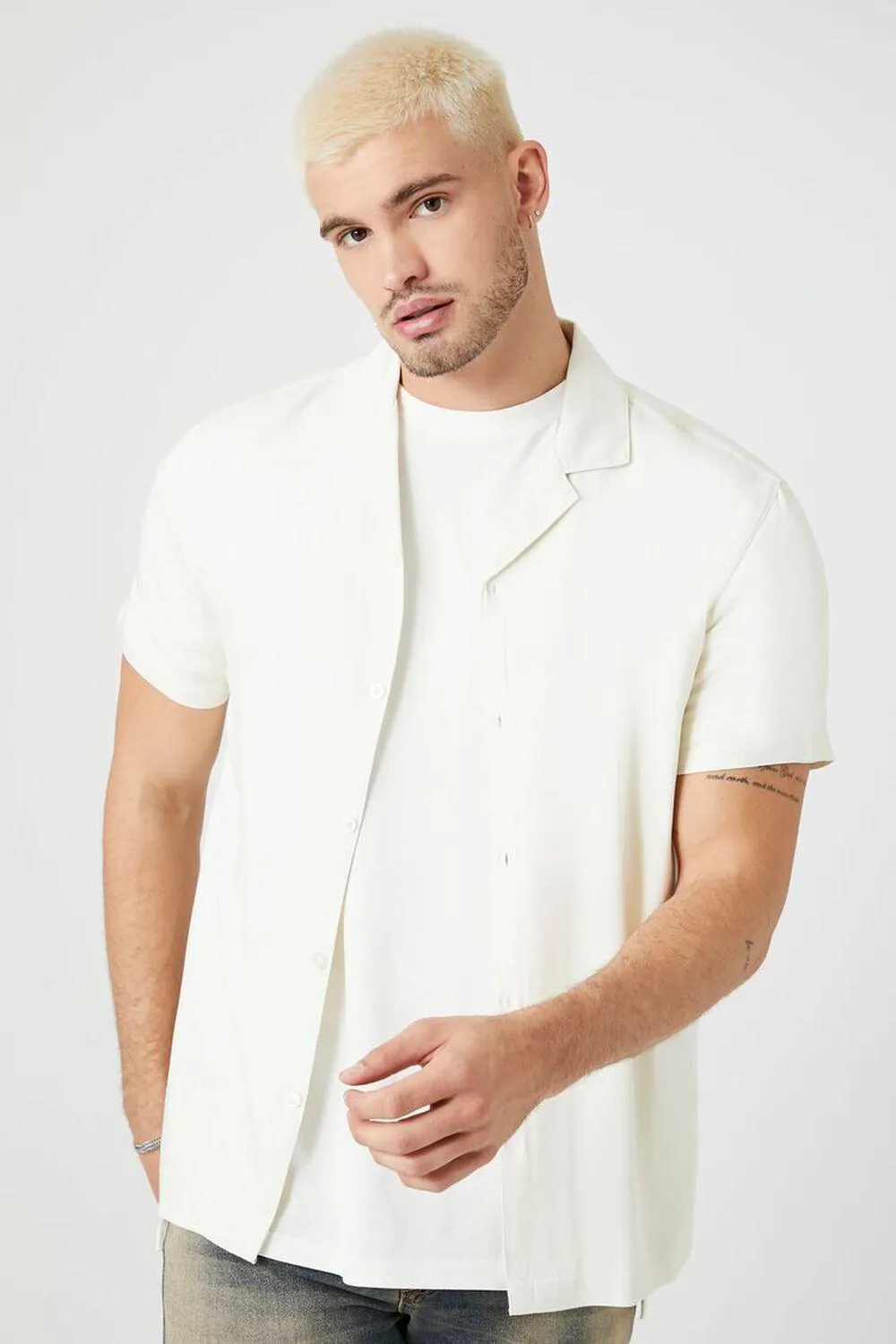 Cuban Collar Short-Sleeve Shirt
