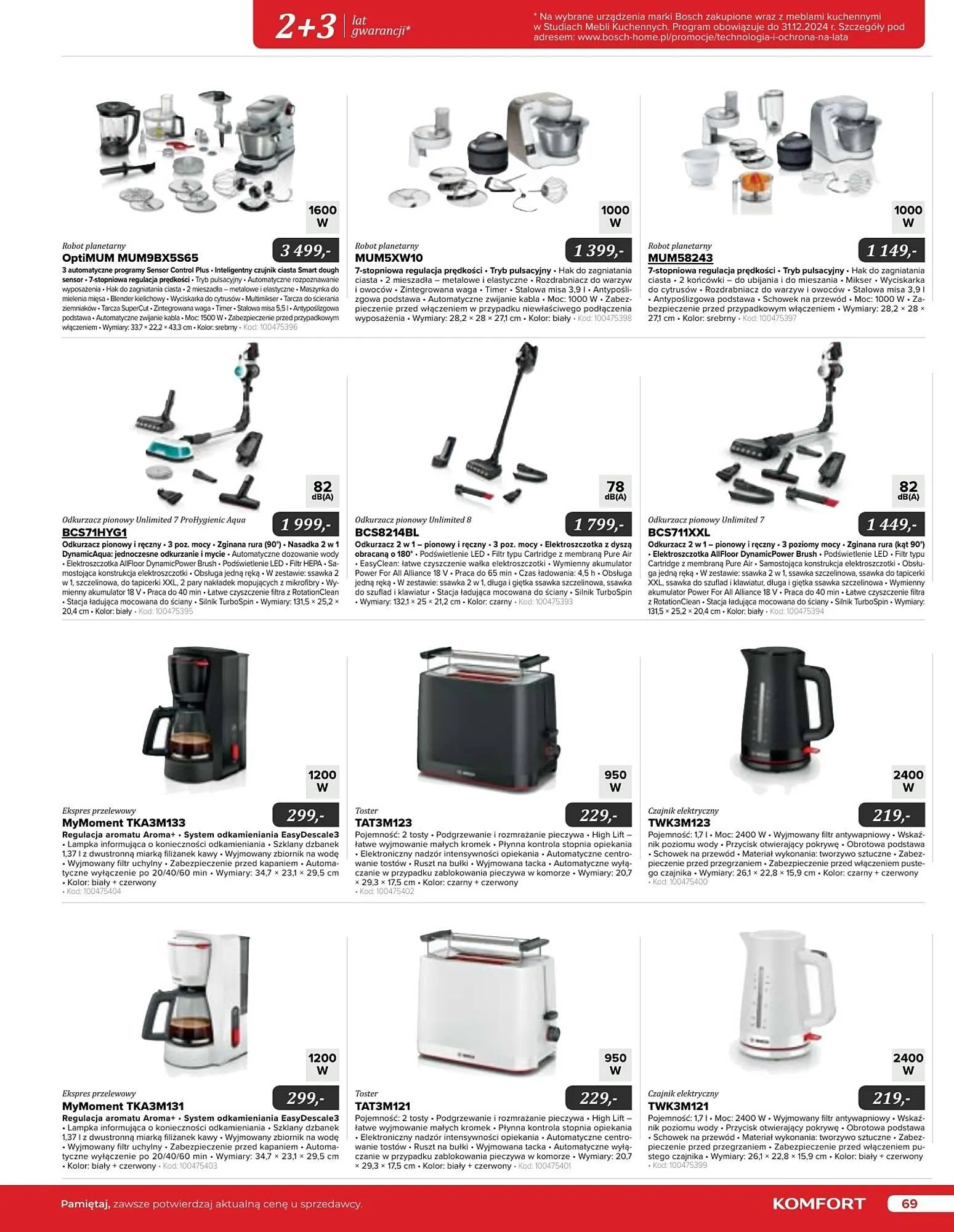 Gazetka Komfort gazetka od 11 września do 31 grudnia 2024 - Strona 69