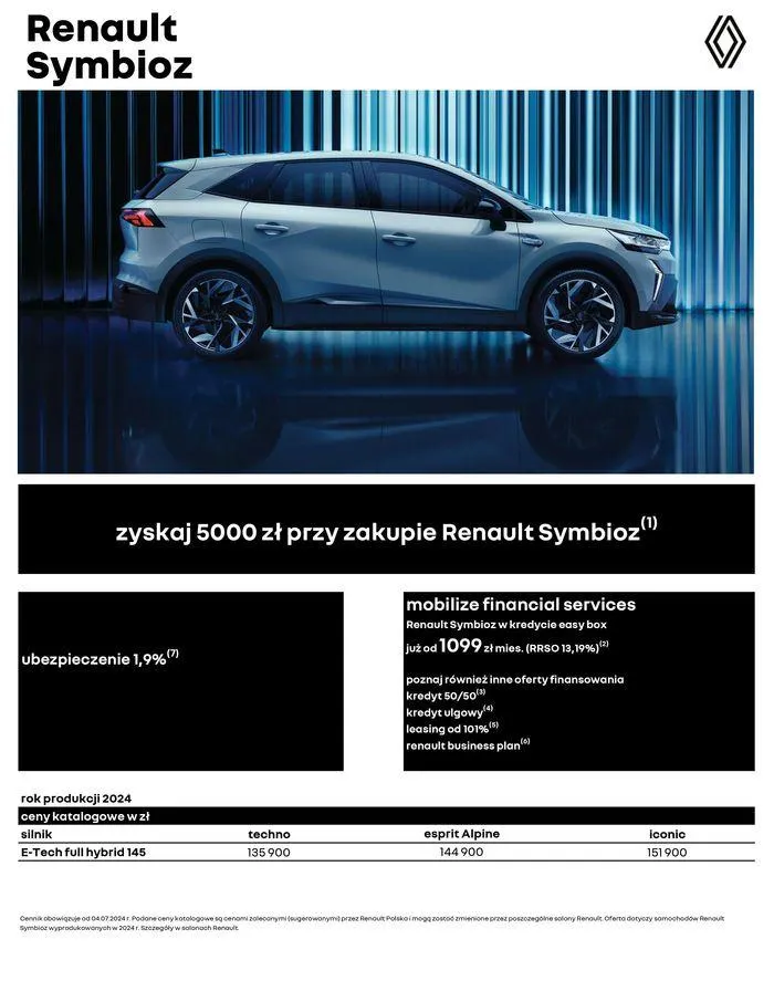 Gazetka Renault Symbioz od 24 lipca do 24 lipca 2025 - Strona 1
