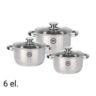 Zestaw garnków MG Home Verso, 6 elementów, stal nierdzewna