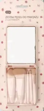 Zestaw pędzli do makijażu z lusterkiem, róż