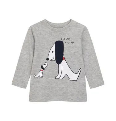 Bluzka z długim rękawem dla dziecka do 2 lat, z napisem bez mamy ani rusz, szara