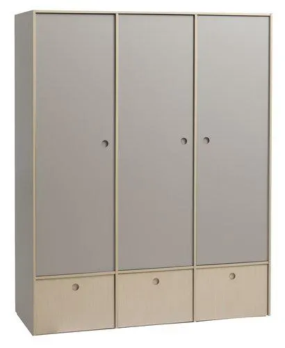 Ντουλάπα ANNISSE 160x200 3 πόρτες γκρι/φυσικό