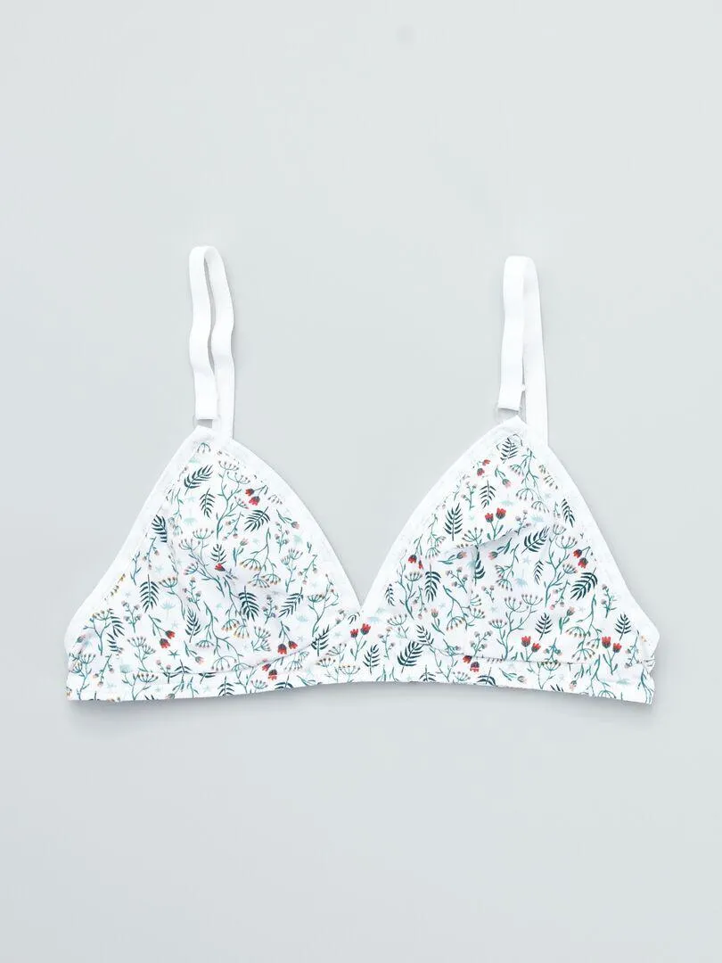 Soutien gorge triangle 'DIM' avec imprimé - Beige