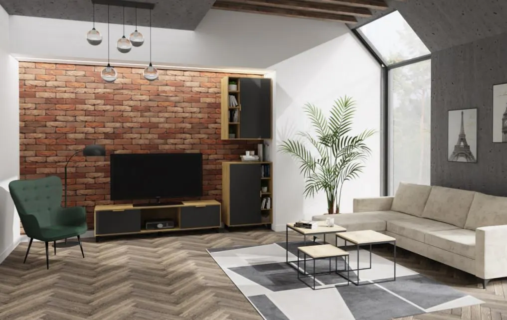 Salon z kolekcją Floryda i narożnikiem Milano