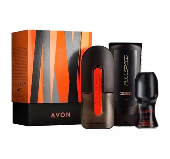 AVON FULL SPEED ZESTAW PREZENTOWY DLA MĘŻCZYZN EDT + DEZODORANT ROLL-ON + ŻEL POD PRYSZNIC