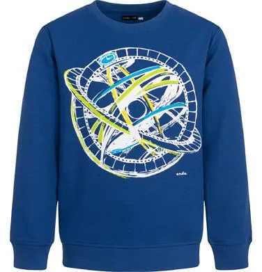 Bluza dla chłopca z satelitą, niebieska 3-8 lat