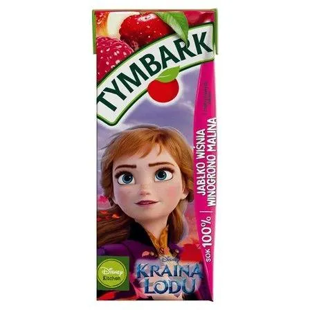 TYMBARK SOK 100 % JABŁKO WIŚNIA WINOGRONO MALINA 200 ML 0.2 L