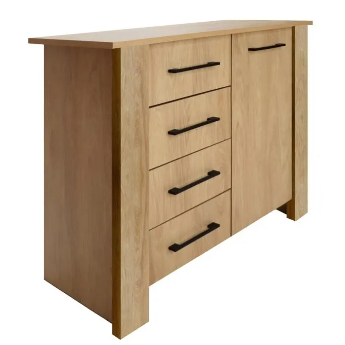 Komoda z szufladami i szafką hikora naturalna 106cm OSTIA