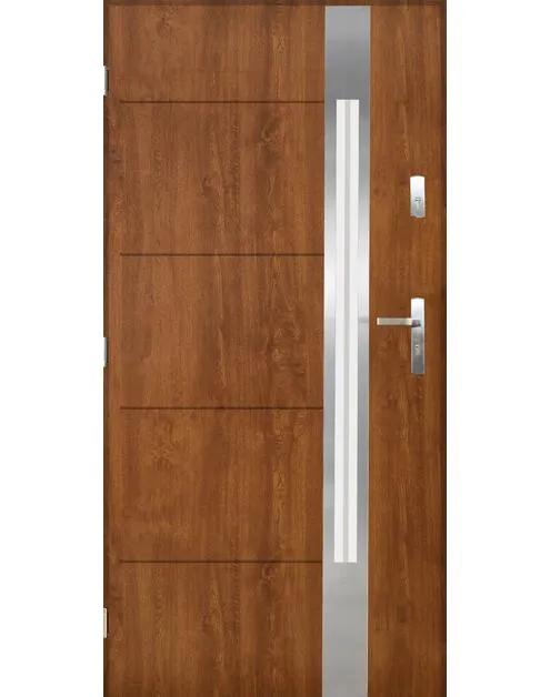 Drzwi zewnętrzne Seul złoty dąb 90 lewe kpl SEDRO