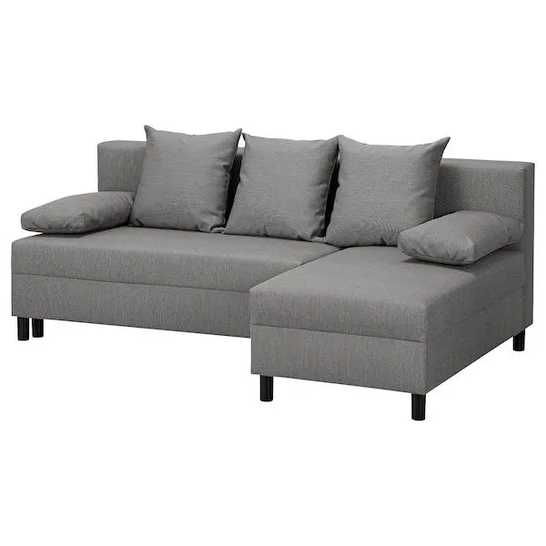 Rozkładana sofa 3-osobowa, z szezlongiem szary