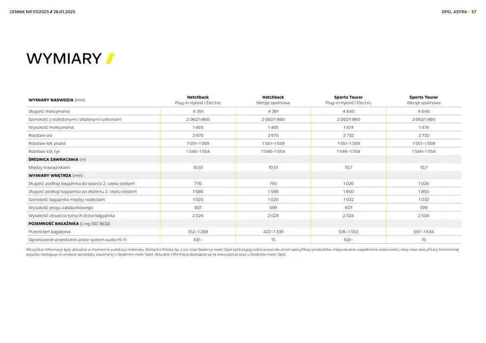 Gazetka Astra Sports Tourer od 30 stycznia do 31 grudnia 2025 - Strona 37