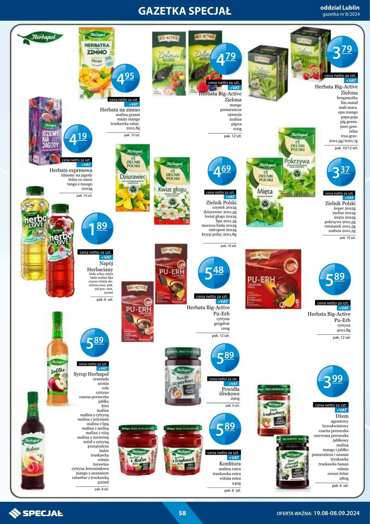 Gazetka Specjał od 19 sierpnia do 8 września 2024 - Strona 58
