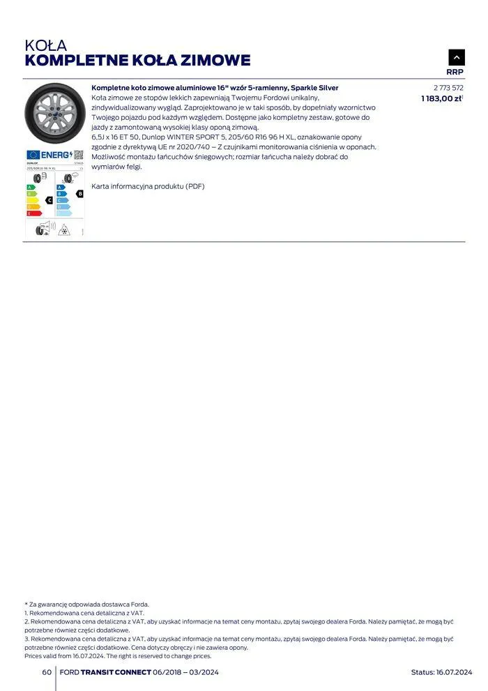 Gazetka FORD TRANSIT CONNECT od 3 sierpnia do 3 sierpnia 2025 - Strona 60