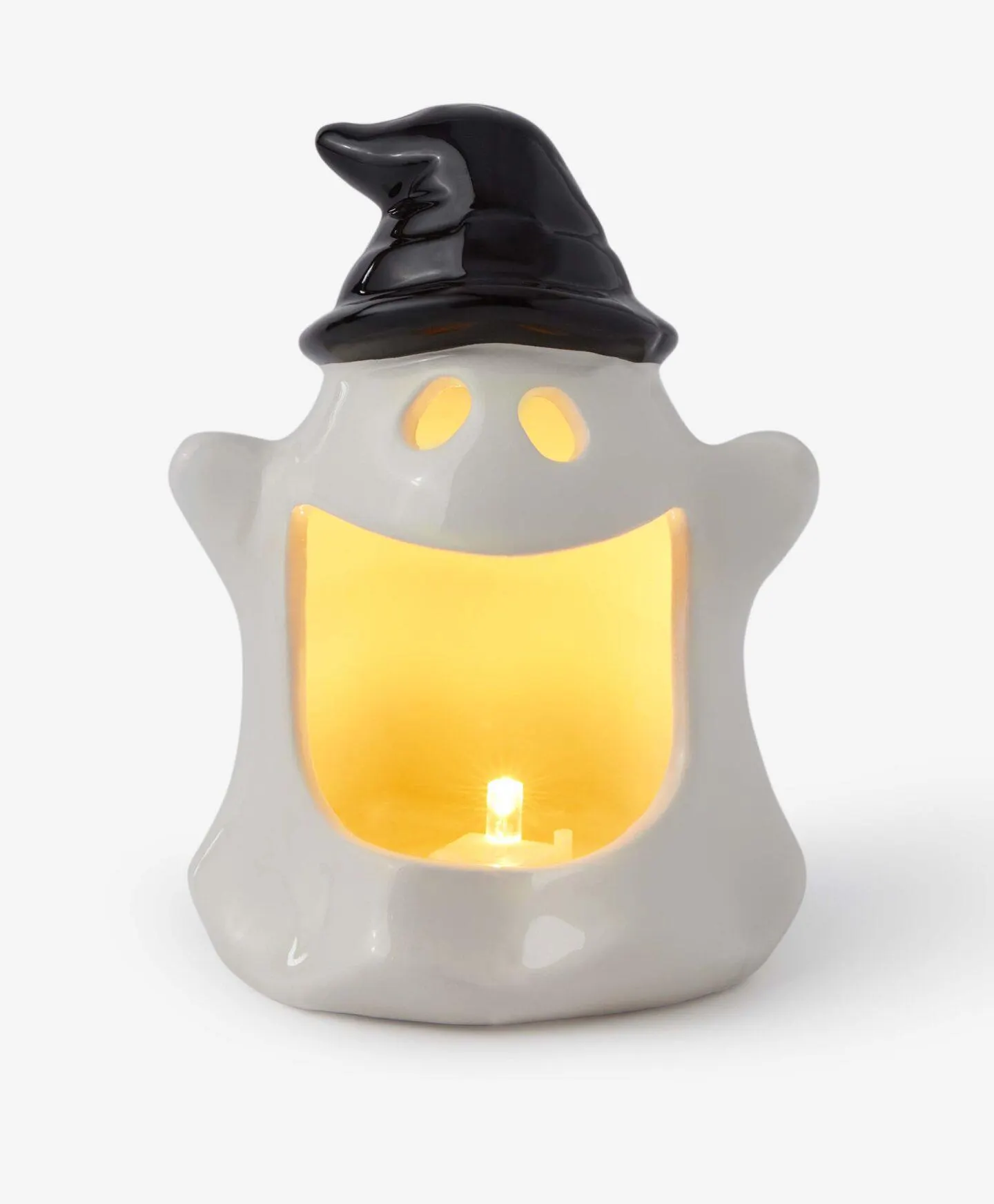 Ceramiczny duszek LED w kapeluszu