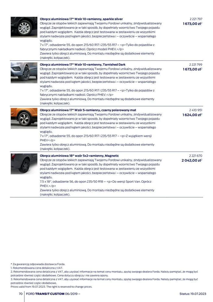 Gazetka NOWY FORD TRANSIT CUSTOM od 16 kwietnia do 16 kwietnia 2025 - Strona 70