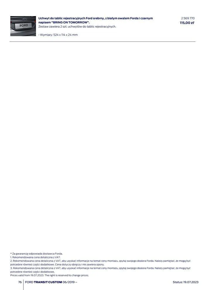 Gazetka NOWY FORD TRANSIT CUSTOM od 16 kwietnia do 16 kwietnia 2025 - Strona 76