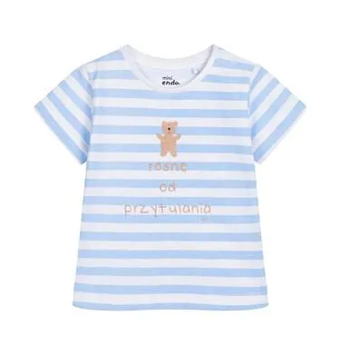 T-shirt dla dziecka do 2 lat, z napisem Rosnę od przytulania, w paski