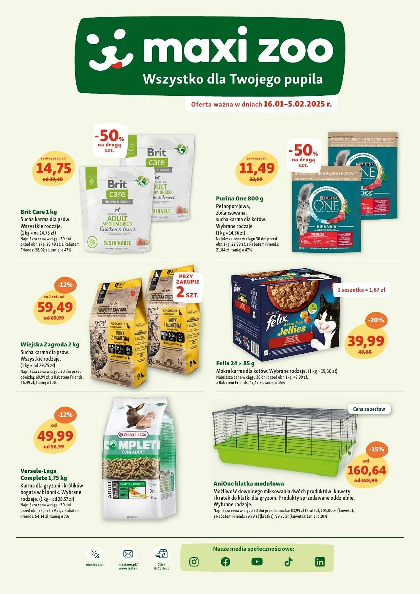 Gazetka Maxi Zoo gazetka od 16 stycznia do 5 lutego 2025 - Strona 1