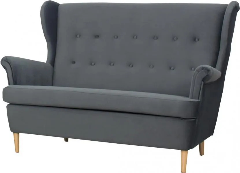 Sofa 2-osobowa Werina (Plusz grafit)