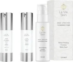 Dogłębne oczyszczenie i nawilżenie. zestaw: Krem na dzień z filtrem przeciwsłonecznym + regeneracyjny krem na noc + pianka oczyszczająca