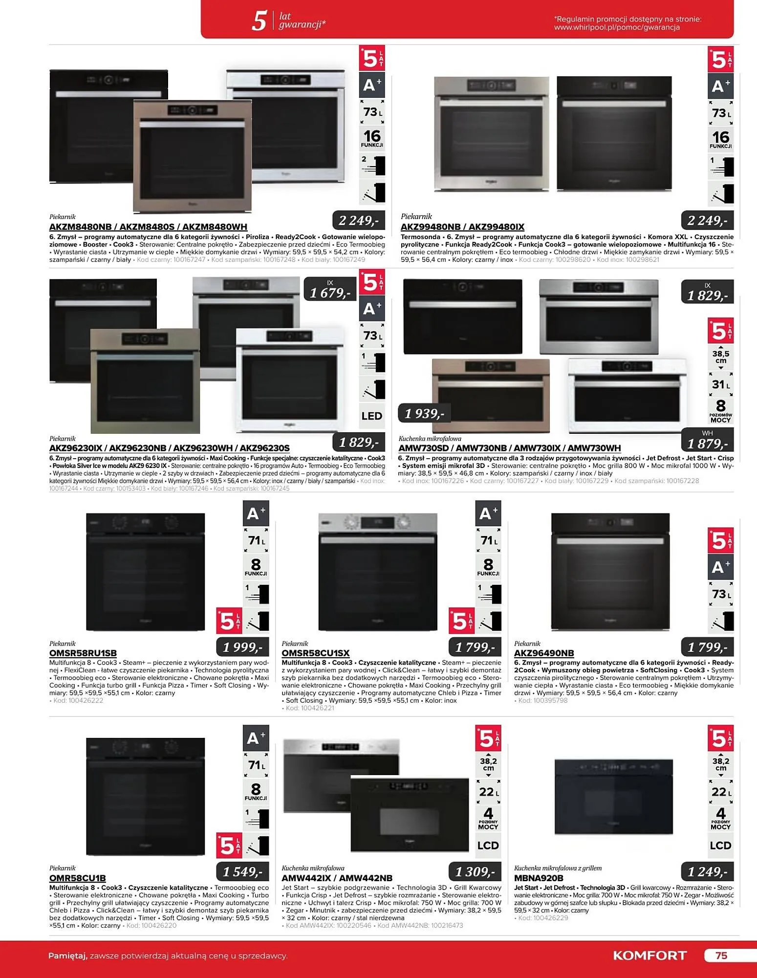 Gazetka Komfort gazetka od 11 września do 31 grudnia 2024 - Strona 75