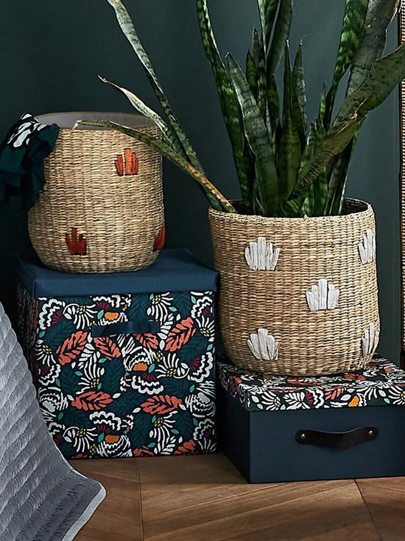 Boite de rangement imprime all over - Bleu marine