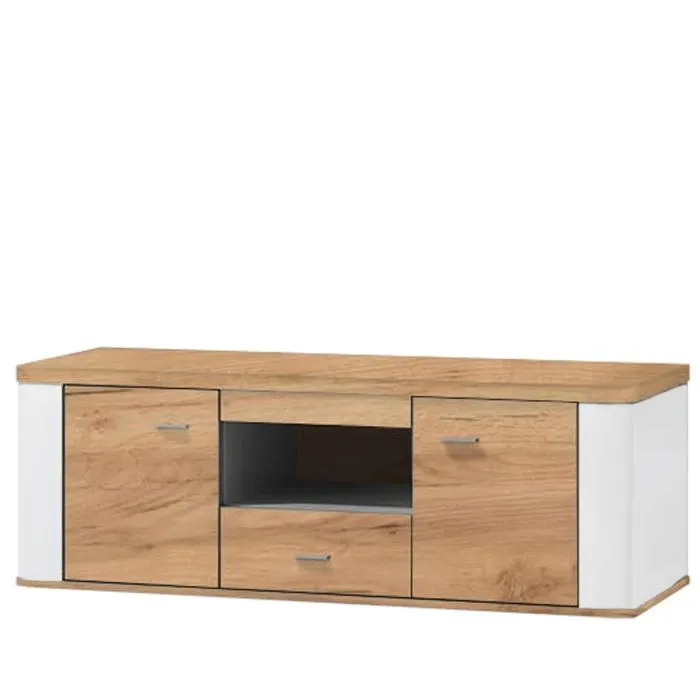 Szafka RTV pod telewizor GASPER 02 dąb craft/biały 145cm