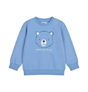 Bluza dla dziecka do 2 lat, z misiem i napisem mów mi misiu, niebieska