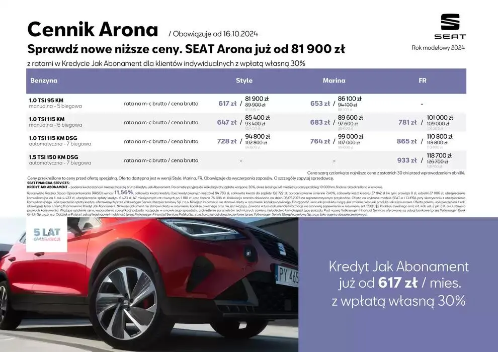 Gazetka SEAT Arona - Katalog i cennik od 17 października do 17 października 2025 - Strona 5
