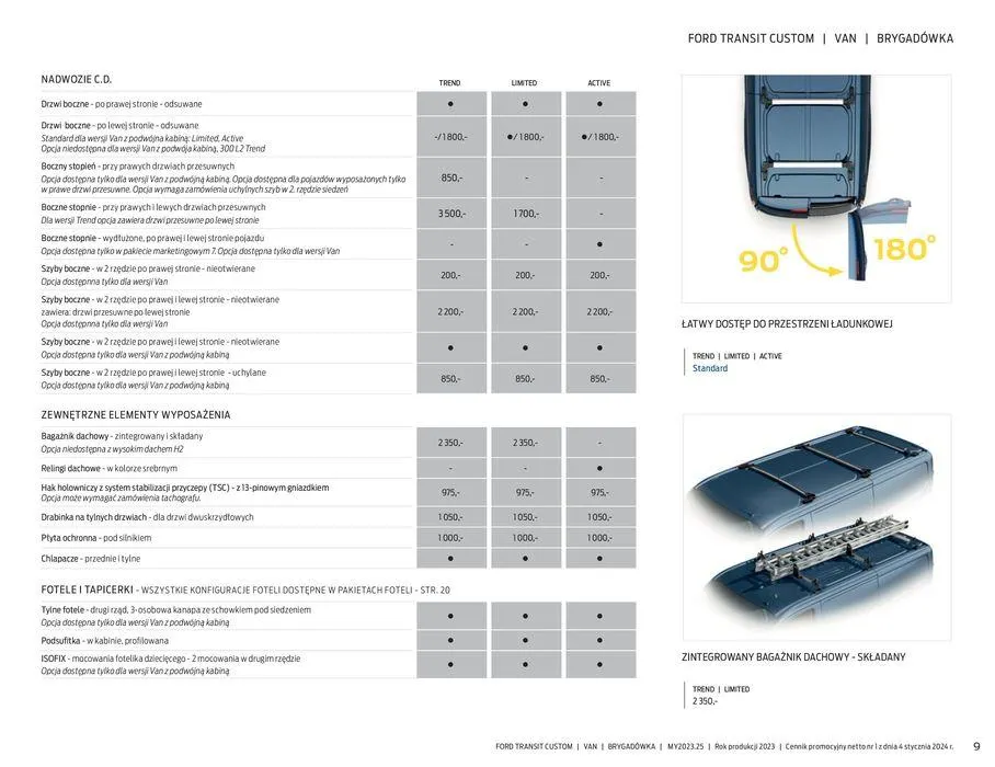 Gazetka FORD TRANSIT CUSTOM od 16 kwietnia do 16 kwietnia 2025 - Strona 9