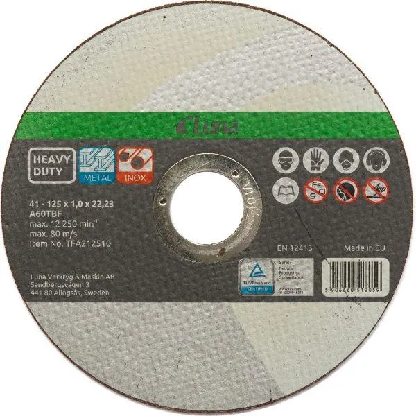 Tarcza do cięcia stali nierdzewnej 125x1,0 mm