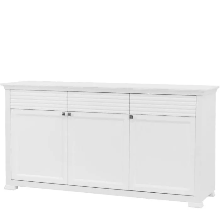 Klasyczna komoda trzydrzwiowa z szufladami biały mat 175cm EMPERIO 3D3S