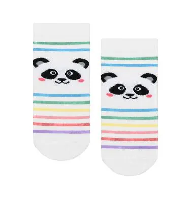 Skarpetki dziecięce, z pandą, kremowe