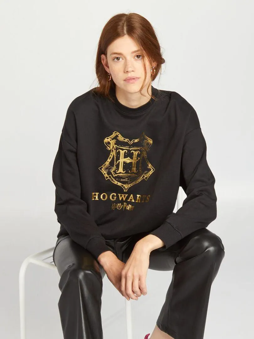 Sweat col rond 'Harry Potter' - Noir