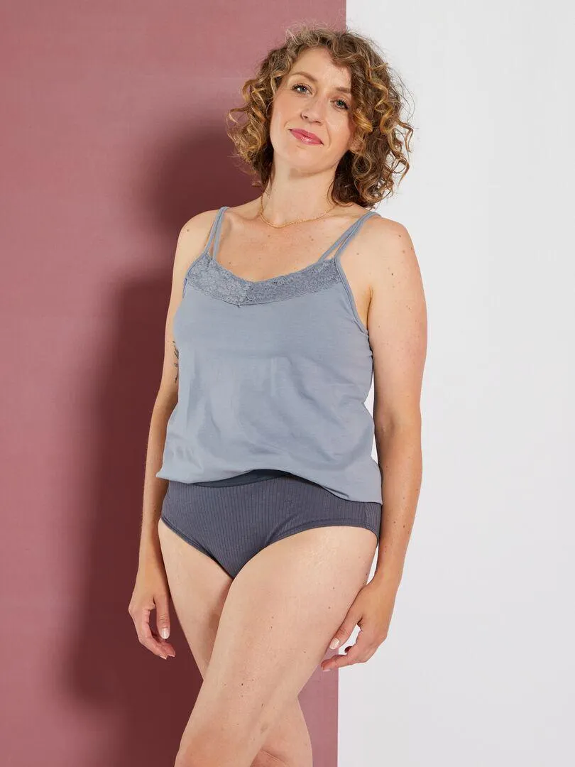 Débardeur de nuit post-opératoire - Bleu gris