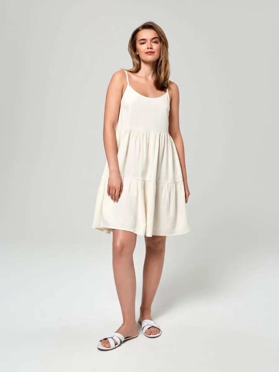 Sukienka mini z lnem