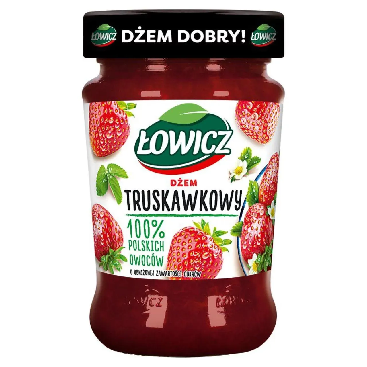 Dżem truskawkowy o obniżonej zawartości cukrów Łowicz 280 g