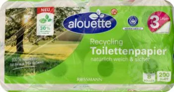ALOUETTE Recycling papier toaletowy z recyklingu, 3-warstwowy 8 szt., nr kat. 32203