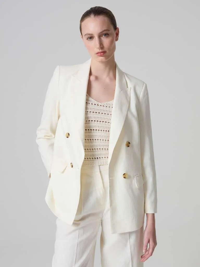 White Contemporary double-breasted blazer