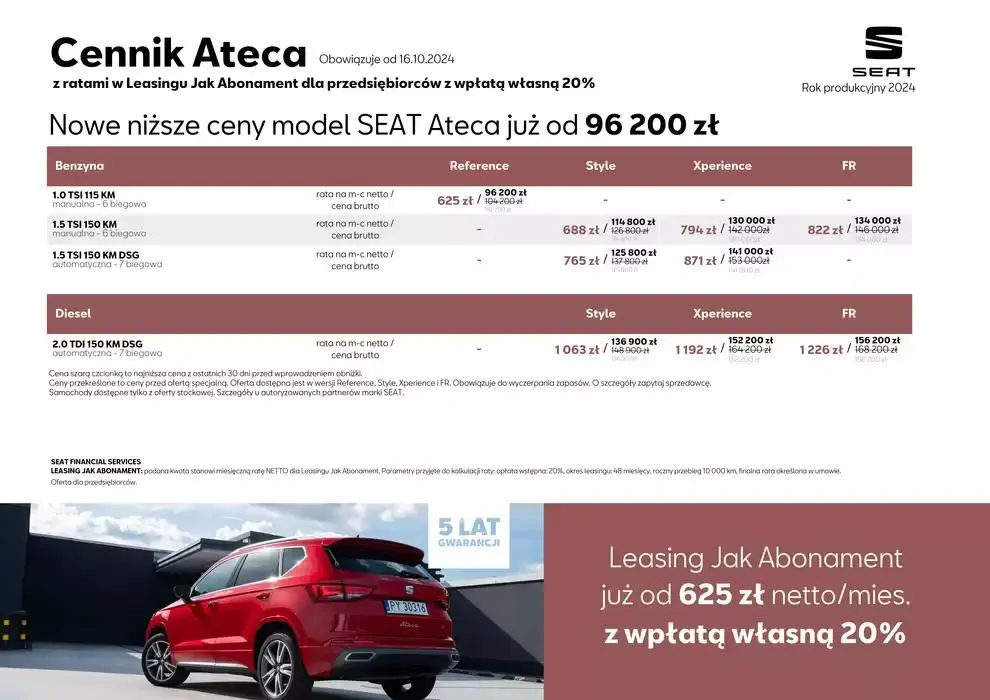 Gazetka SEAT Ateca - Katalog i cennik od 5 listopada do 5 listopada 2025 - Strona 4