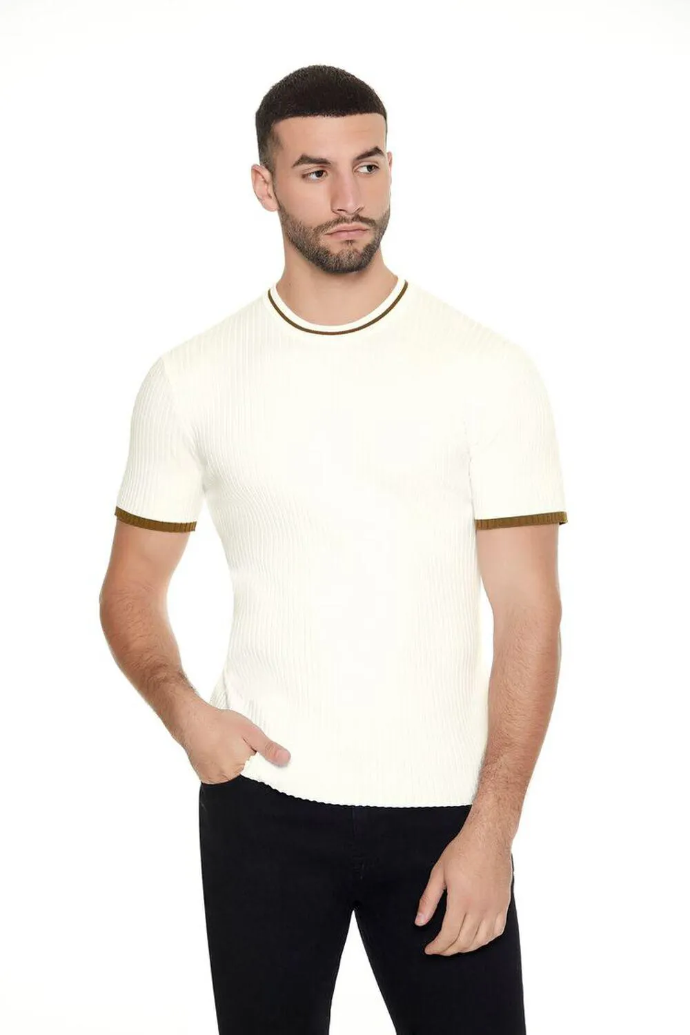 Sweater-Knit Ringer Tee