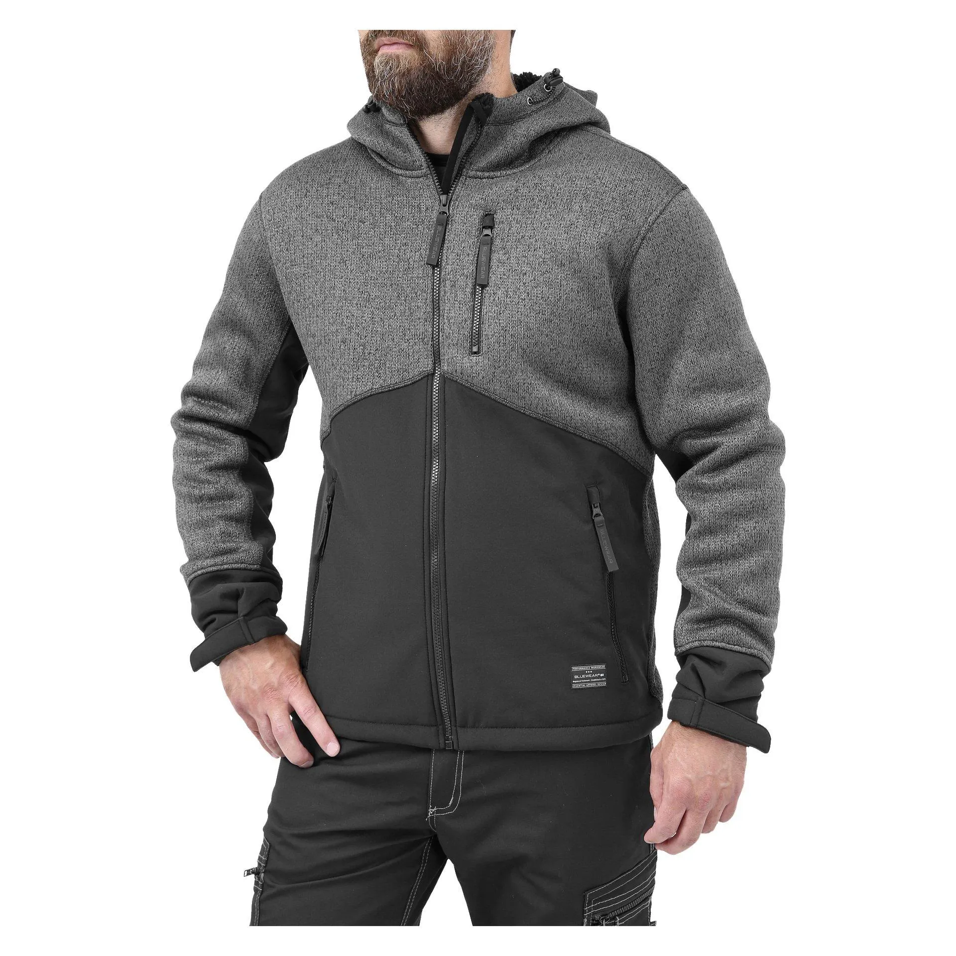 Stickad fleecejacka herr S