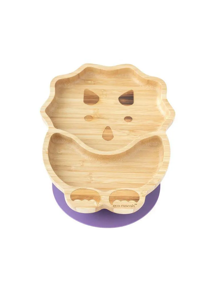 Eco rascals Miseczka bambusowa z przyssawką Dinozaur purpurowy