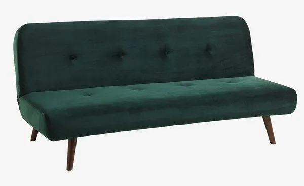 Bedbank JUVRE velvet donkergroen/walnoot