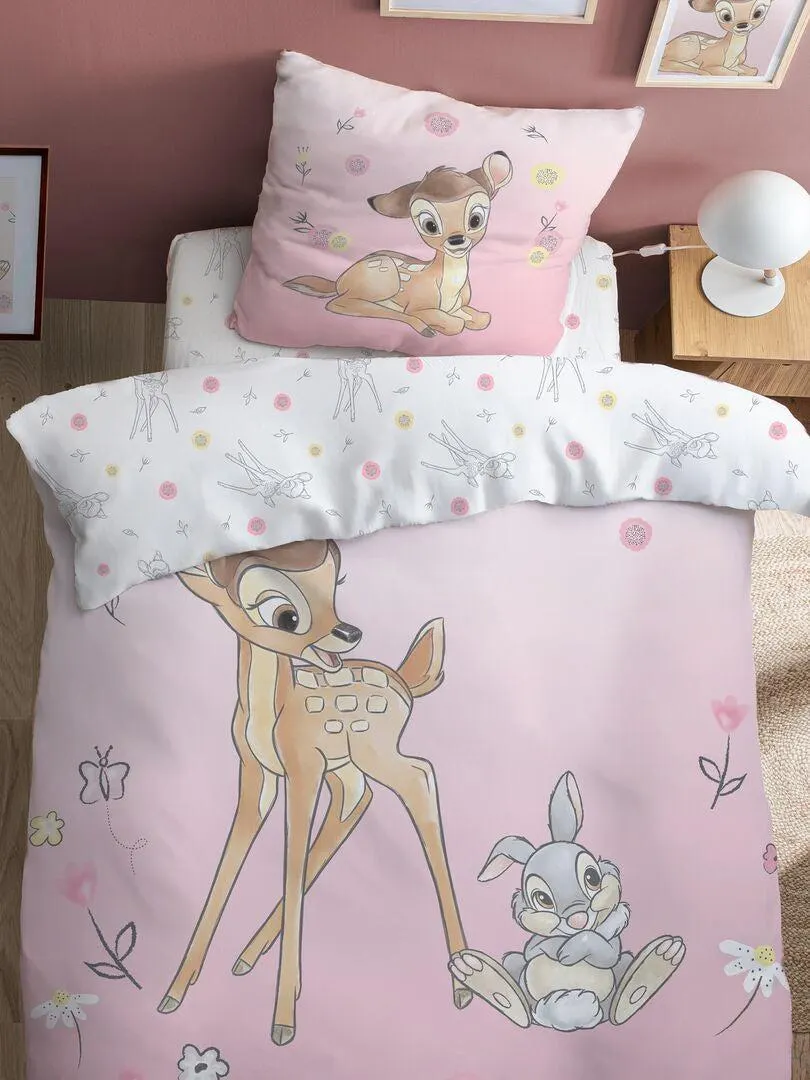 Parure de lit - 'Bambi' - 1 personne - Rose