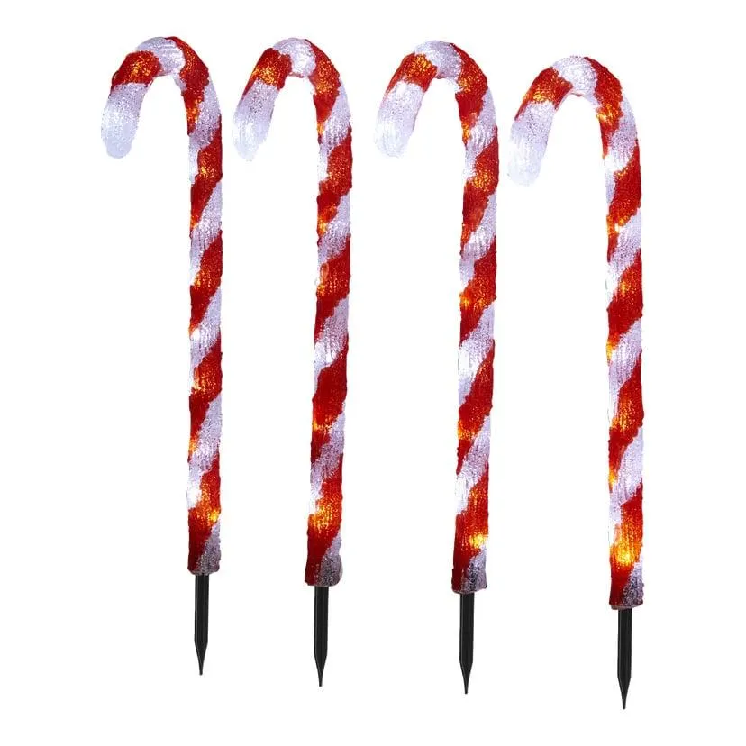 Dekorativ belysning polkagriser LED 4-pk 60 cm IP44