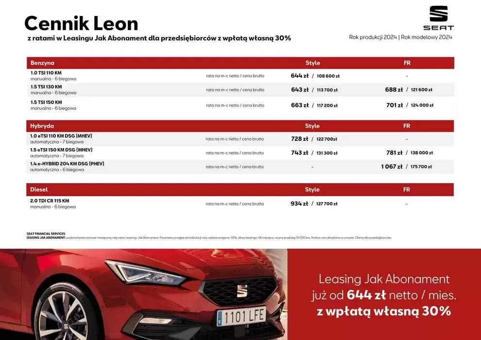 Gazetka SEAT Leon - Katalog i cennik od 17 listopada do 17 listopada 2025 - Strona 4