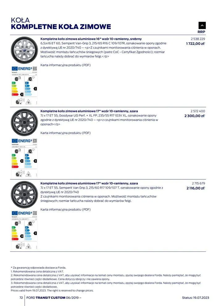 Gazetka NOWY FORD TRANSIT CUSTOM od 16 kwietnia do 16 kwietnia 2025 - Strona 72