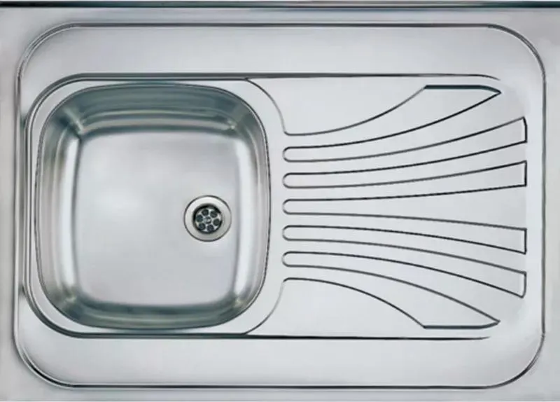 Zlewozmywak Genesis Primal 10 1-komorowy lewy 80 x 60 cm z syfonem satyna